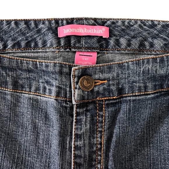 Natural Fit Capri Cropped Blue Jeans Capris Woman Within Plus Size 18 W - Picture 8 of 15